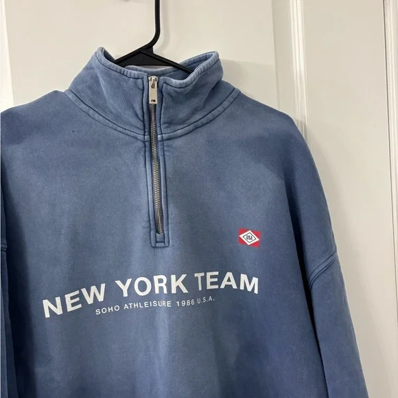 Zara Light Blue Ribbed Collar Pullover - Picture 7 of 9